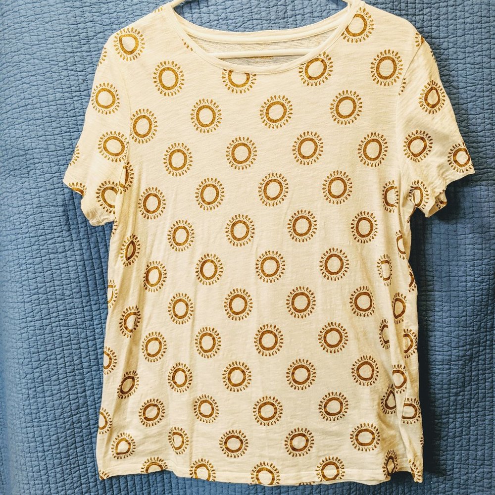Boden Cream & Gold Sunburst T Shirt